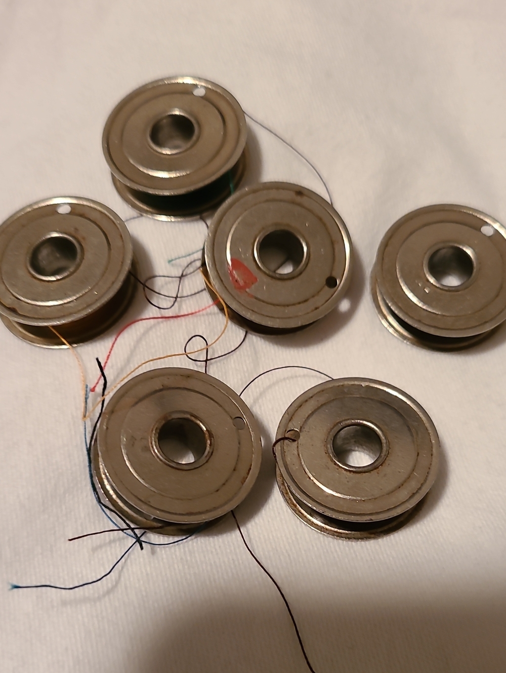 6 Metal Rotary Vintage Bobbins